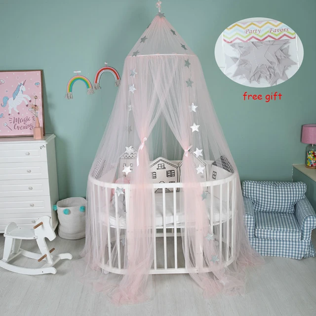 Mosquitera colgante para cama bebé, dosel para cama, mosquitera, cortina redonda para cuna, de campaña, decoración para habitación de niños AliExpress