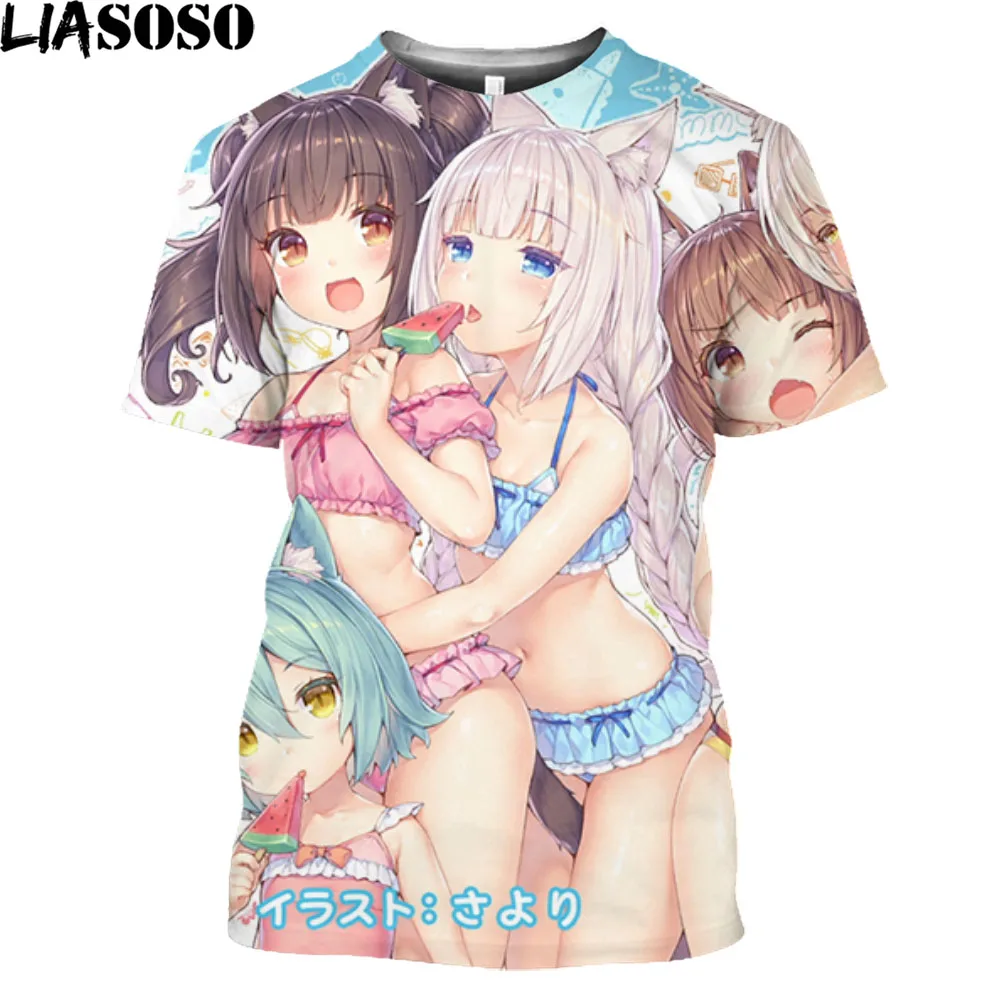 Anime Jogos Nekopara Hoodie Homens Mulheres Pullovers 3D Imprimir Brasão  Cute Girl Chocolat Vanilla manga comprida Moda com capuz