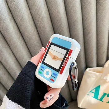 

Retro Classic Mobile Phone Headphone Cases For Apple Wireless Bluetooth Headset Airpods 1 2 Silicone Earphone Protection Cove