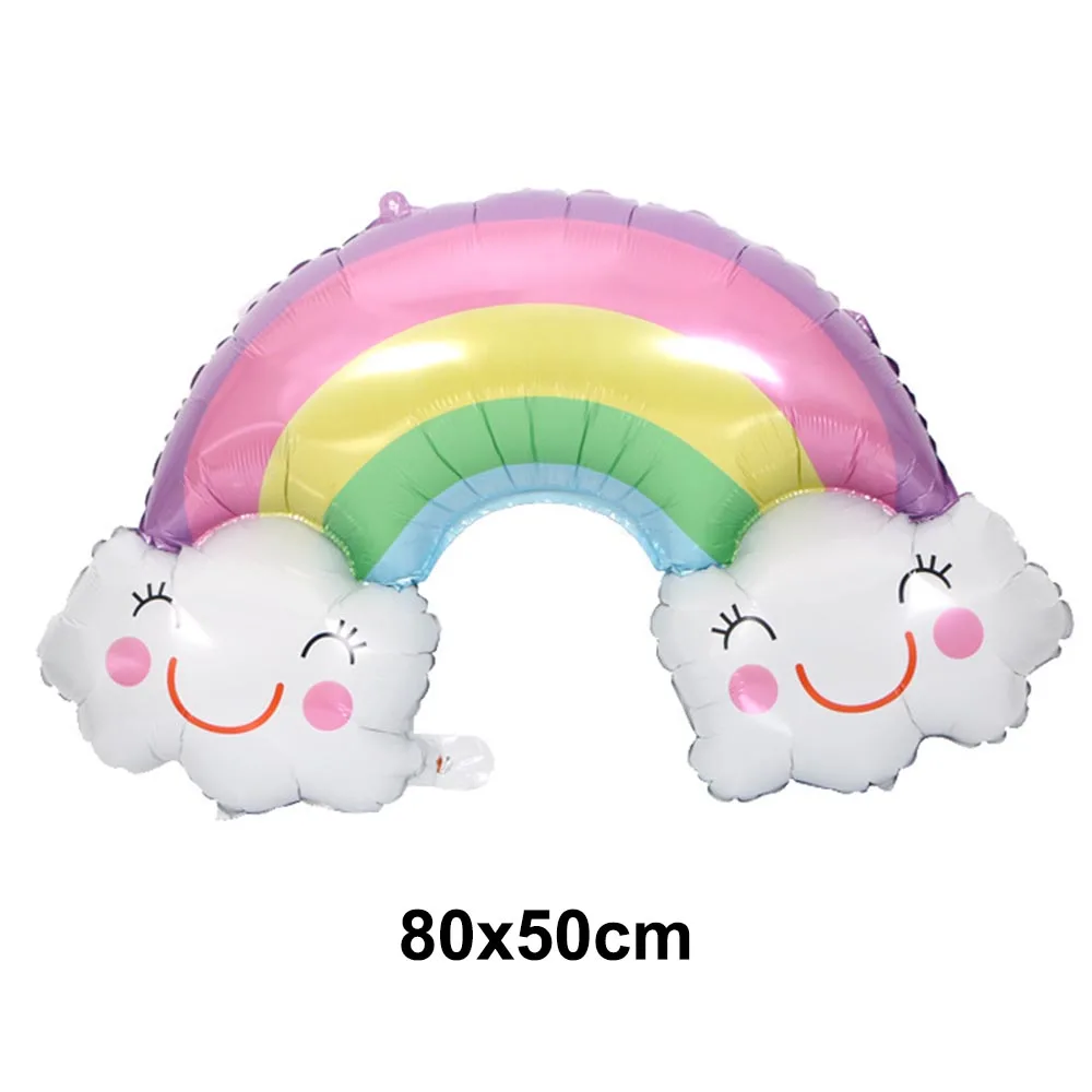 5PC Rainbow Smile Blue Cloud Sun Foil Balloon Kids Gifts Toys For Wedding Happy Birthday Party Decor Baby Shower Globos - Цвет: 1pc