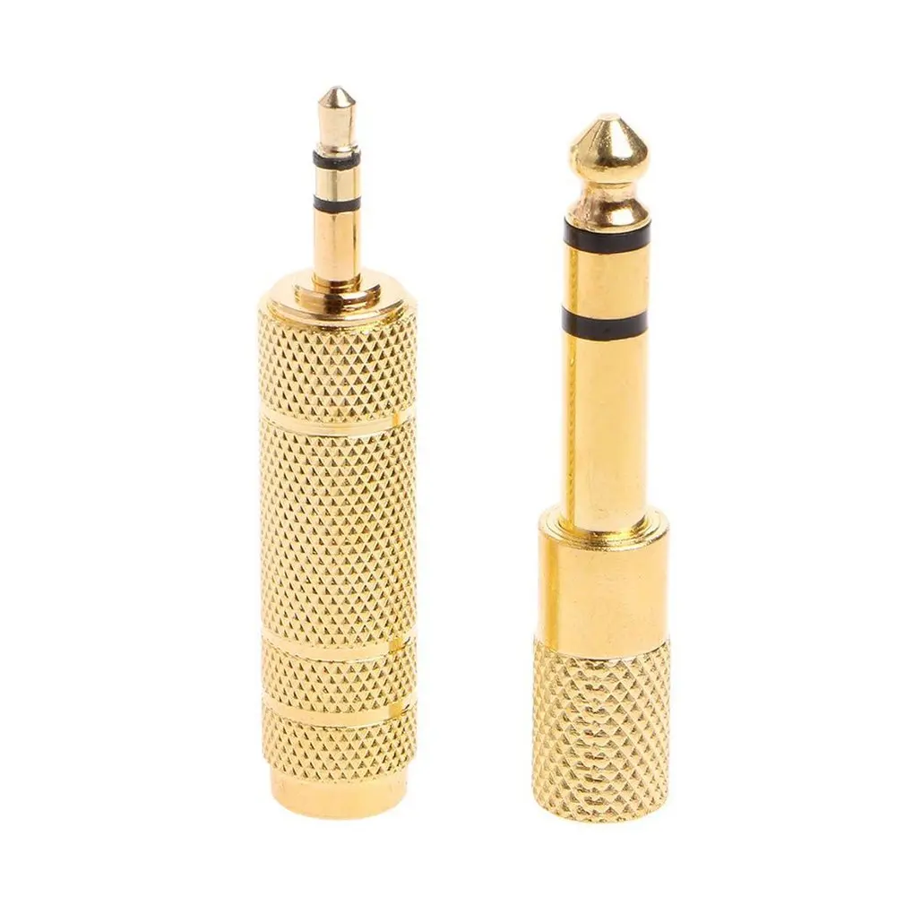 

Mayitr 2Pcs 6.35 mm Jack Stereo Cable Gold 6.5mm 1/4" Male to 3.5mm Female Audio Adapter Converter For Headphone Microphone