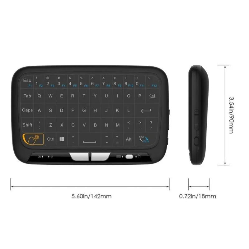 H18 Mini Wireless 2 4GHz Keyboard Air Mouse Large Full Screen Touchpad USB Black New 4