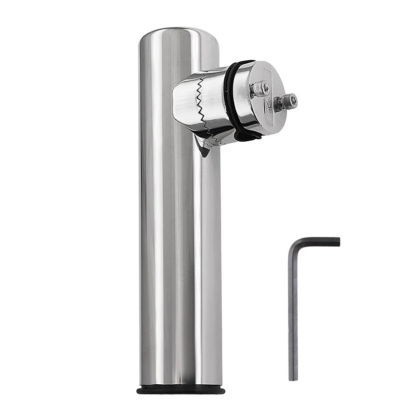 Stainless Steel Clamp-On Fishing Rod Holder For Boat Rails (7/8" To 1") - 1, 2, Or 4 Pack