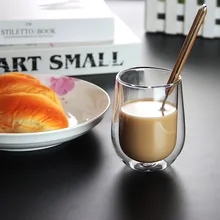 Двухслойная стеклянная чашка, чашка для кофе, ручная работа, защита окружающей среды, прозрачная чашка для напитков, бокал для вина, чашка для чая, кружка, анти-горячий