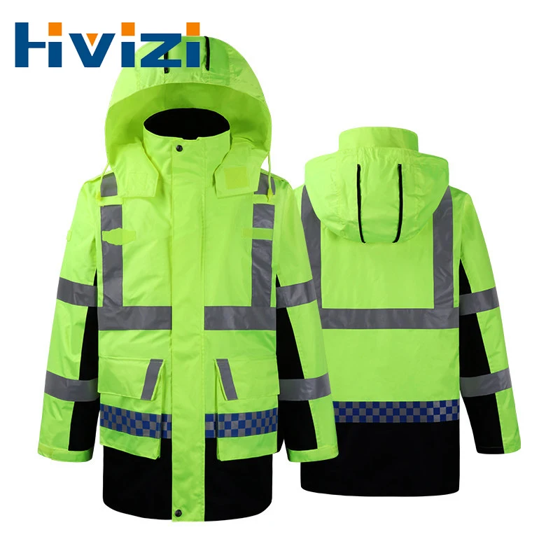 Safety Clothes High Visibility Reflective Coat Waterproof Windproof Two Tone Winter Warm Jacket with Romovable Linner | Безопасность и