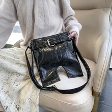 Кожаные Брюки сумки модные женские трендовые большие вместительные кожаные сумки через плечо сумка-мессенджер сумка для покупок в форме брюк