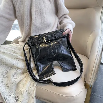 

Leather Pants Bags Fashion Women’ S Trend Large Capacity Leather Shoulder Bag Messenger Handbag Pants Shape Shopping Bag 2020