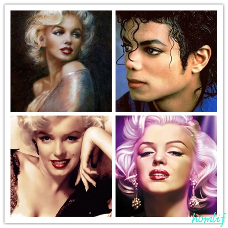 Oil Painting By Numbers For Adults Michael Jackson Paints Number Canvas Marilyn Monroe Elvis Gift Home Decor | Дом и сад