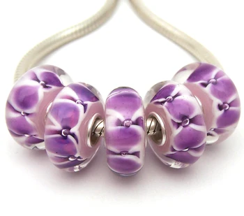 

JGWGT 1217 5X 100% Authenticity S925 Sterling Silver Beads Murano Glass beads Fit European Charms Bracelet diy jewelry Lampwork