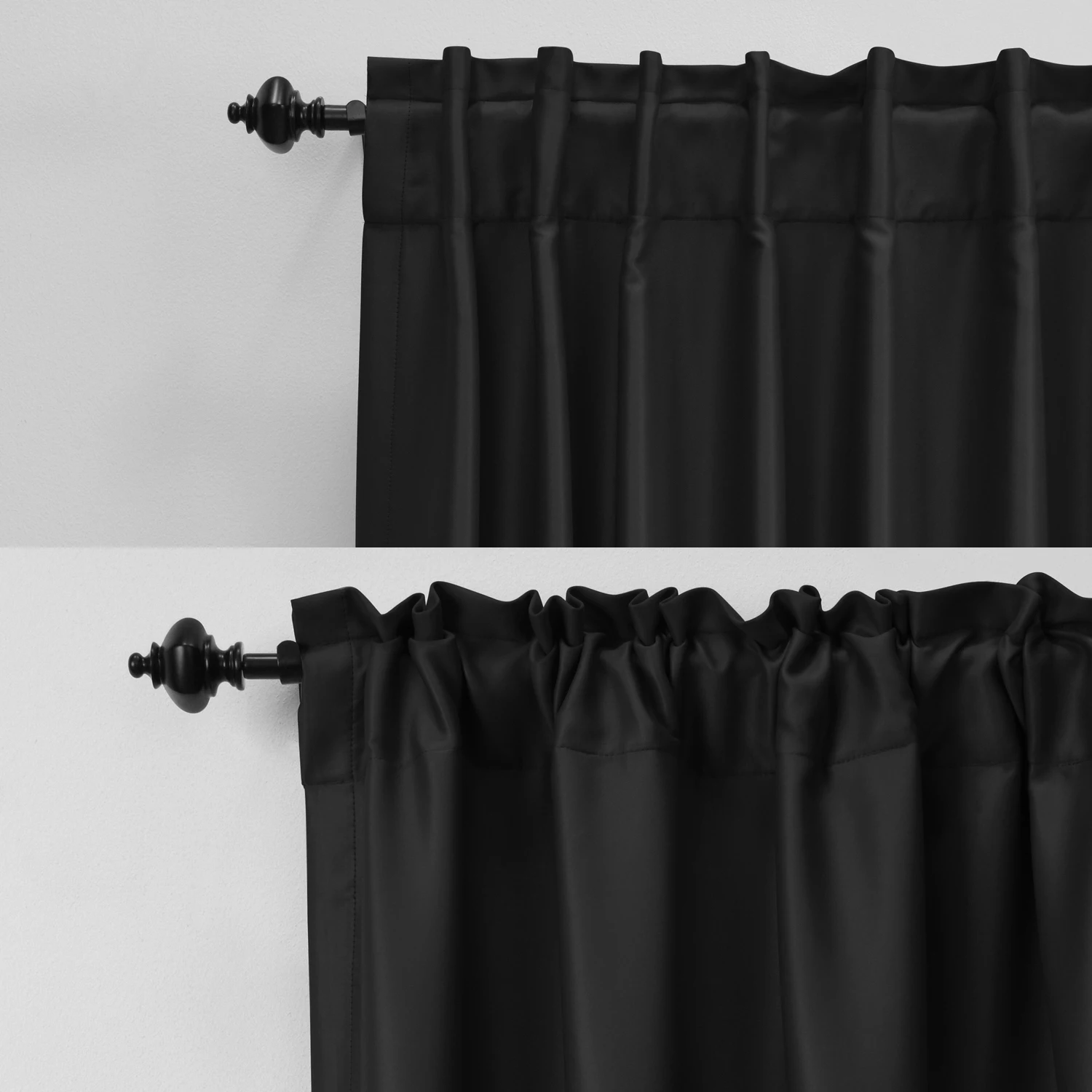 Solid Color Thermal Insulated 90% + Blackout Curtains for Living Room Bedroom Gray Black Blue Thick Window Curtain Treatment