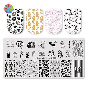 

BeautyBigBang 6*12cm Summer Flower Nail Stamping Plates Geometry Rectangle Nail Art Stamp Template Image Plate Stencils