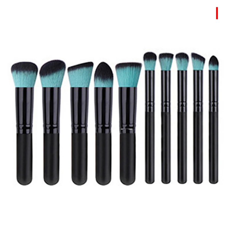 Pro10pcs/набор кистей для макияжа пудра основа для макияжа тени для век бровей подводка для глаз румяна набор кистей для макияжа косметические мягкие нейлоновые волосы