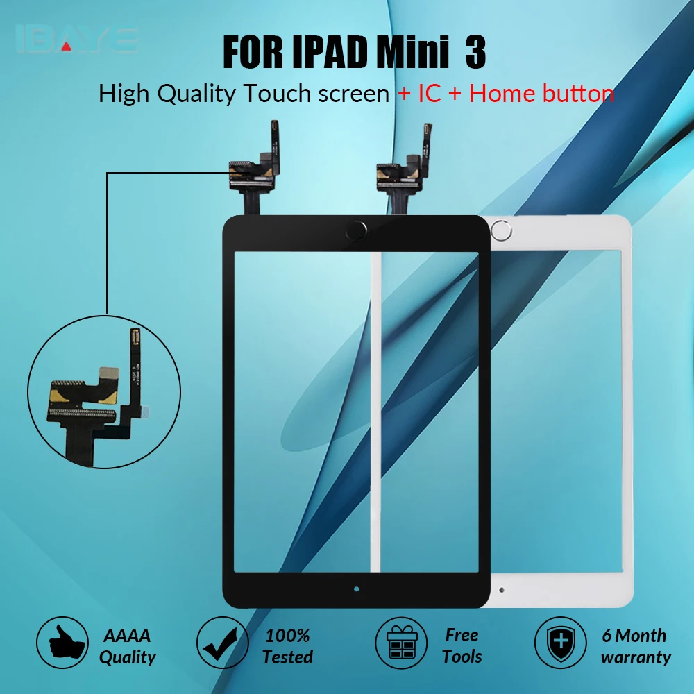 Для iPad Mini 3 3rd Gen A1599 A1600 A1601 планшета Сенсор Панель спереди Стекло замена кабель ИС