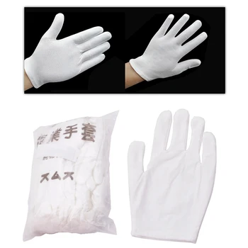 

12 Pairs White Inspection Cotton Lisle Work Gloves Coin Jewelry Lightweight New