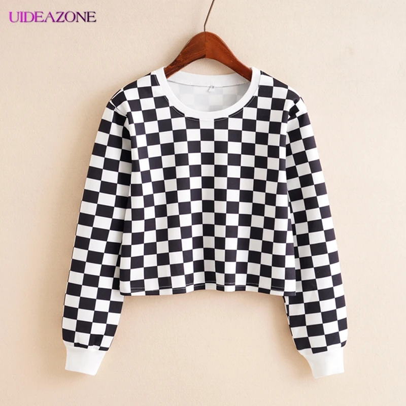  UIDEAZONE Fashion Angel Cupid Print Cropped Hoodies 2019 Autumn Long Sleeve O-Neck Loose Sweatshirt