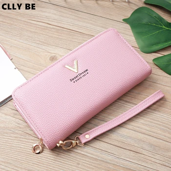 

Women's Wallet Handbag Zipper Wallet V-shaped Women Card Holder Zipper Phone Pocket Ladies Purse Long Money Bag Tassel Wallets