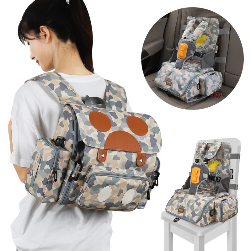 3 in 1 portable seat baby Feeding Booster Seat Mommy backpack large capacity bag Portable Baby Hight Chair Child kids