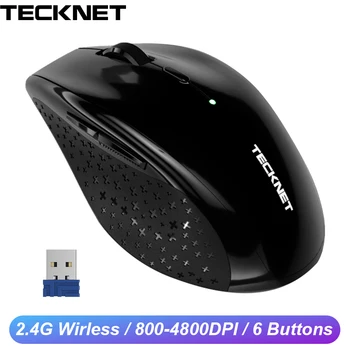 

TeckNet USB Optical Wireless Mouse 2.4G Receiver 4800DPI Adjustable USB 2.0 Computer Mouse Ergonomic Mice For Laptop PC Mouse