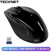 TeckNet USB Optical Wireless Mouse 2.4G Receiver 4800DPI Adjustable 2.0 Computer Ergonomic Mice For Laptop PC