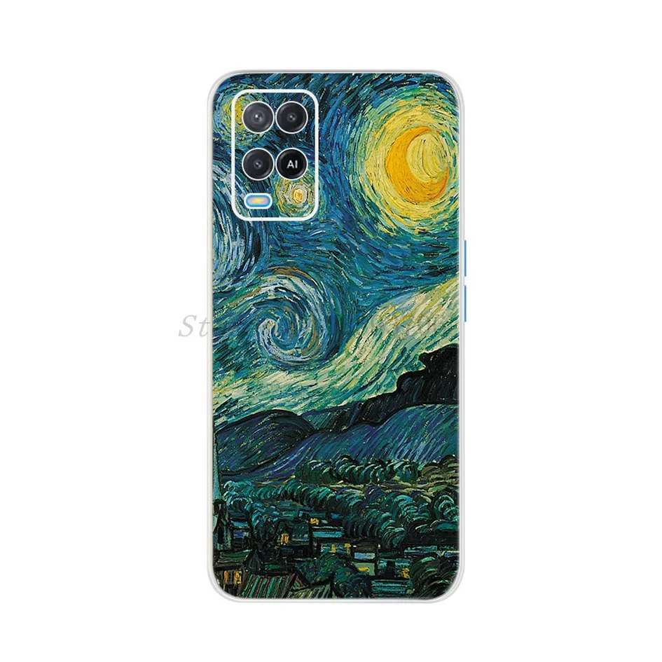 For OPPO A54 A54S Case Fashion Tulip Flower Printed TPU Soft Silicone Phone Case on For OPPOA54 A 54 S CPH2273 Back Cover Bumper best case for oppo cell phone Cases For OPPO