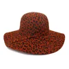 QBHAT Wide Wave Brim Artificial Wool Felt Fedora Hats Leopard Printting Women Floppy Hat Fashionable Female Dress Hat Sun Cap 2