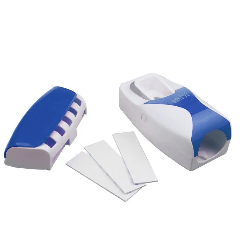 E 1set Toothpaste Dispenser Dust-proof 5 Toothbrush Holder Wall Mount Stand Bathroom Accessories Set Toothpaste Squeezers Tooth 28 - Цвет: E