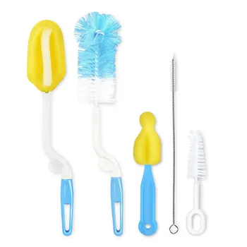 

5Pcs Baby Feeding Bottle Brush Sponge Cleaner Straw Nipple Cleaning Washing Tool Cleaning Brush Bottle Sponge rotating washing
