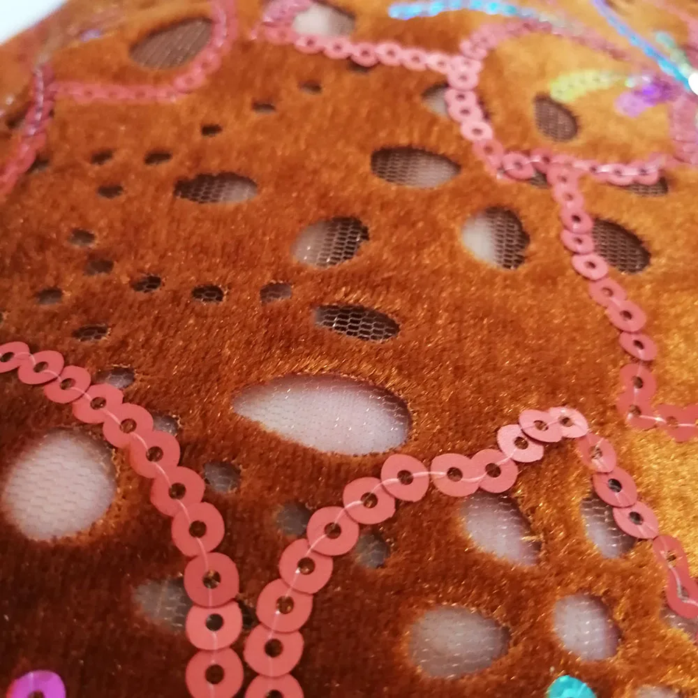 Burnt orange lace fabric-50777 (5)