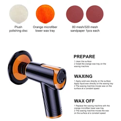 Polisseuse électrique Rechargeable sans fil pour voiture, vitesse réglable, 1800RPM, outils et accessoires 