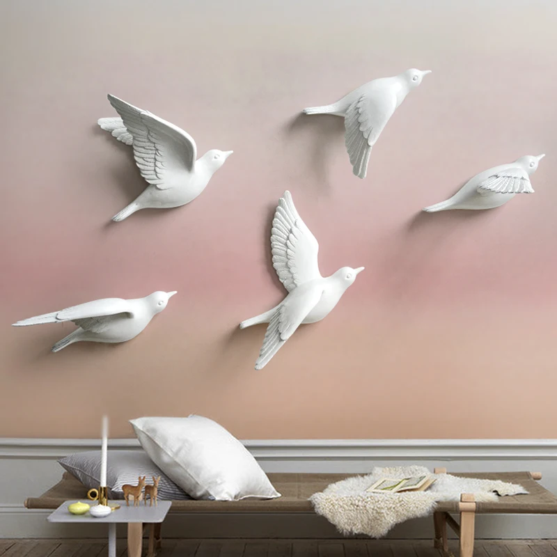 White Birds Décor Wall In Wall Stickers 3d Birds Decoration Garden Living Room Kids Room