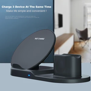 Image 3 - 3 IN 1 QI Wireless Charger for iPhone 11 PRO Max Apple Watch iWatch 1 2 3 4 5 Airpods Pro 10W Fast Wirelss Charger