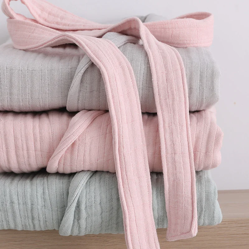 6 Ply Gauze Robe Cotton Unisex Robe Bath For Men And Women Soft highly absorbent Females Casual Home Bathrobe