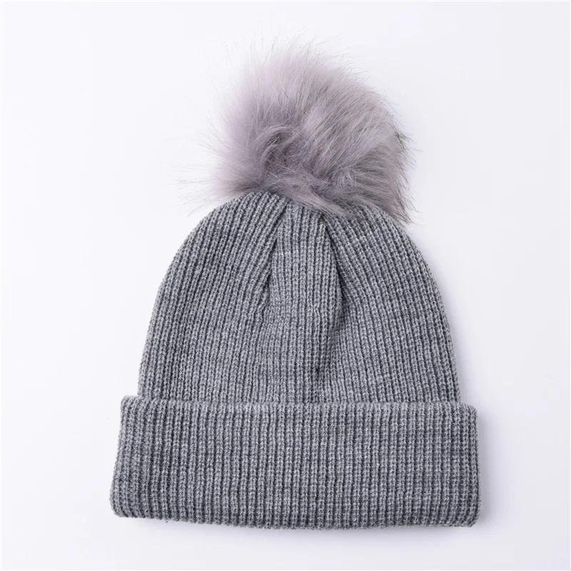 black skully hat Solid Color Keep Warm Unisex Crimping Child Beanie Hat Elasticity Autumn Winter Outdoor Pompom Hat Winter Cap skullies beanie