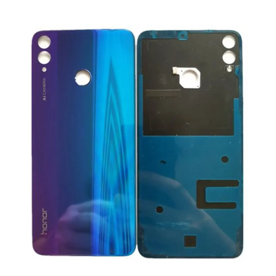 Крышка батарейного отсека Honor 8X JSN-L21 Задняя стеклянная панель Задняя Дверь Корпус чехол для HUAWEI Honor 8X Крышка батарейного отсека с объективом камеры