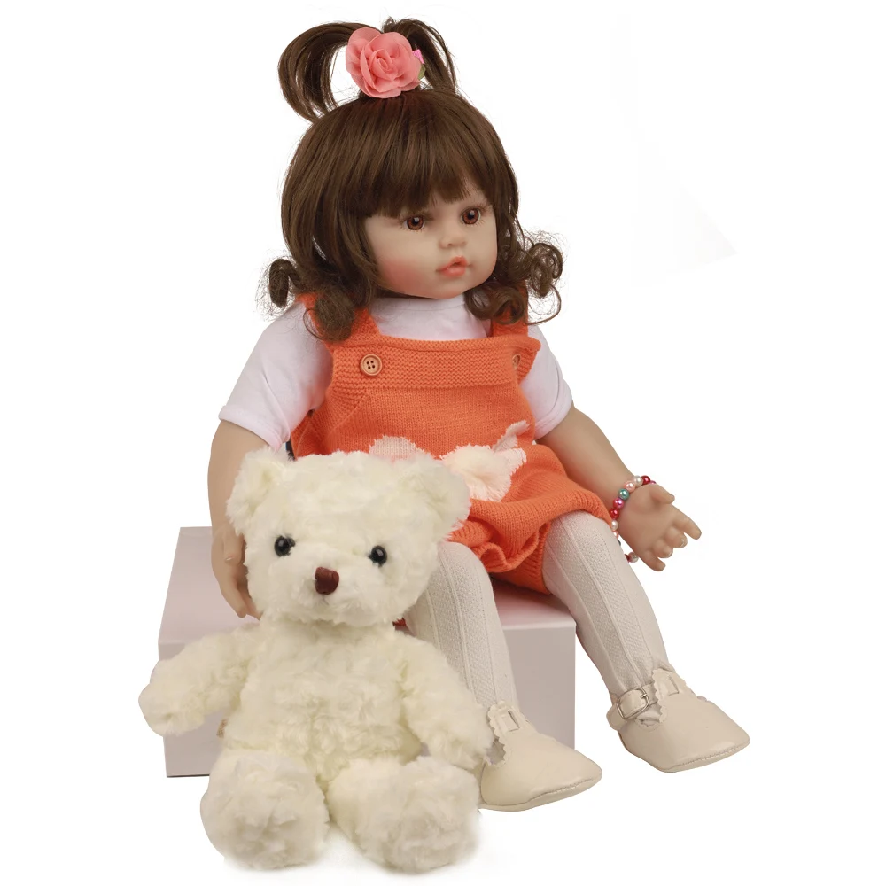 24 дюймов прекрасный дизайн Bebe Reborn Baby Doll Мягкие силиконовые реалистичные тканевые куклы модные игрушки для подарков на день рождения