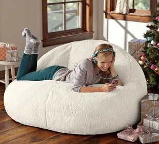 20% высокое качество овечья кожа бархат Beanbag кровати ленивое сиденье компьютерное