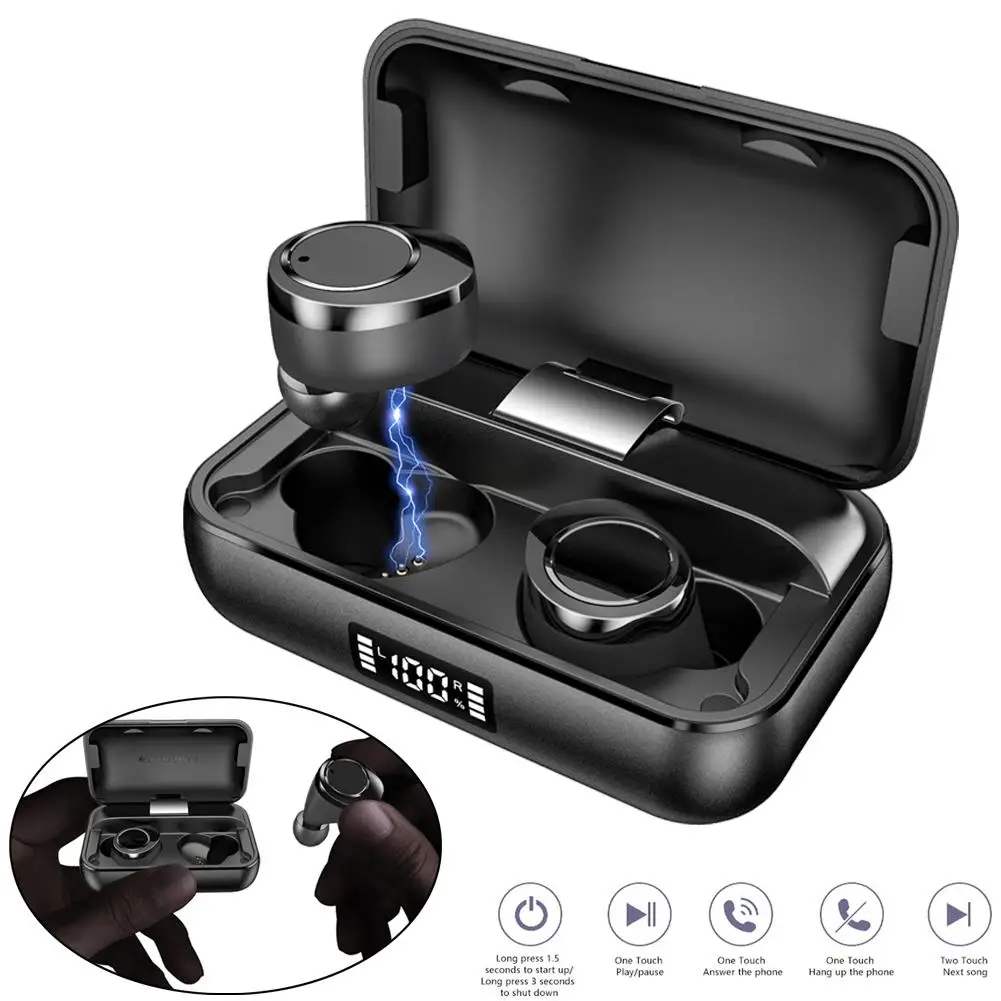 TWS Bluetooth 5.0 Earphone Binaural Wireless Earbuds Noise Cancelling for iPhone 11Pro Max XS MAX XS XR X Android Phones