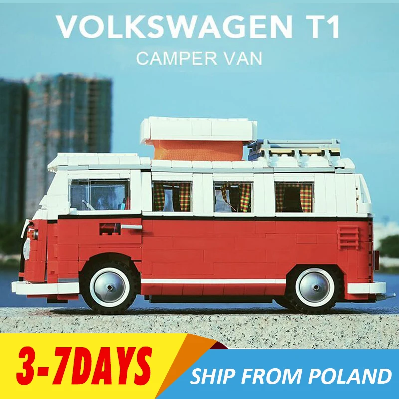 Comprar Lepinblocks 21001 Volkswagen T1 Camper Van edificio bloque legoings creador experto tecnología 10220 LED luz juguete regalo niños
