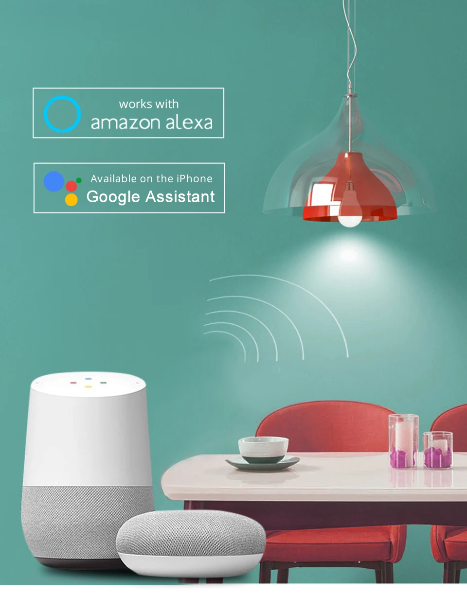 1800 лм wifi-патрон, умный свет лампы 15 Вт Ampoule светодиодный E27 B22 bombillos alexa echo Google Home Assistente интеллектуальная WiFi лампа