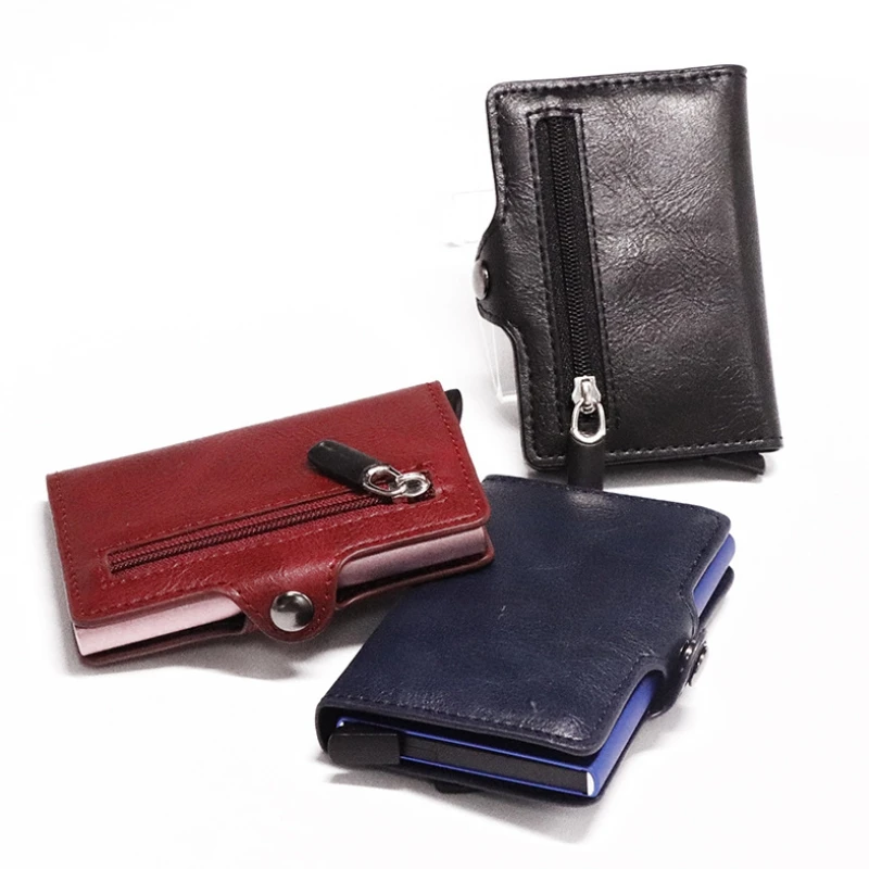 SMART card in pelle vintage wallet portafoglio portamonete porta carte di chiusura magnetica 