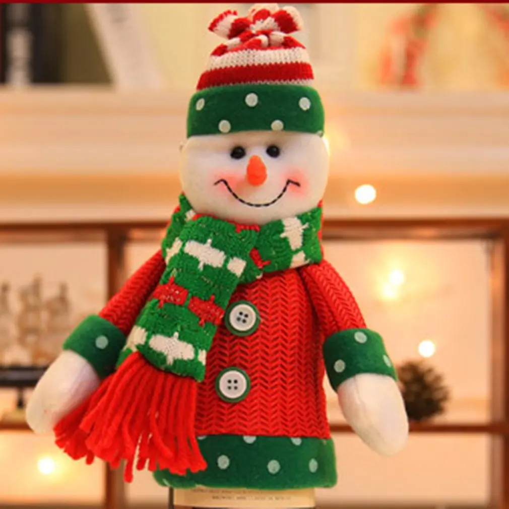 Snowman Рождественская одежда крышка бутылки вина прекрасные украшения для ужина украшение стола вечерние украшения дома - Цвет: Snowman
