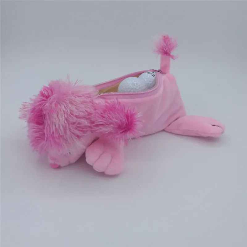 dog pink Многофункциональные маленькие сумки для гольфа, футболки для гольфа, маркеры для ключей, забавные мультяшные животные, на молнии, сумки для гольфа, можно упаковать 5-7 шаров - Цвет: dog pink