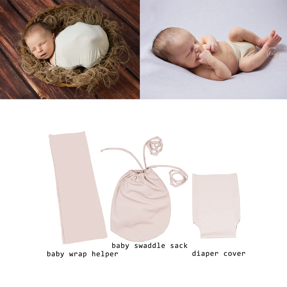 iZiv Newborn Swaddle Sack with Baby Hat Sleeping Sack Soft Stretchy Cotton Newborn Photography Prop Baby Shower Gift for 0-3 Months Baby Boys Girls