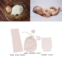 A Set Newborn Baby Easy Swaddle Wrap,Drawstring Sack,Handy Assistant Photo Shoot Prop for Little Infant Photography Accessories 1