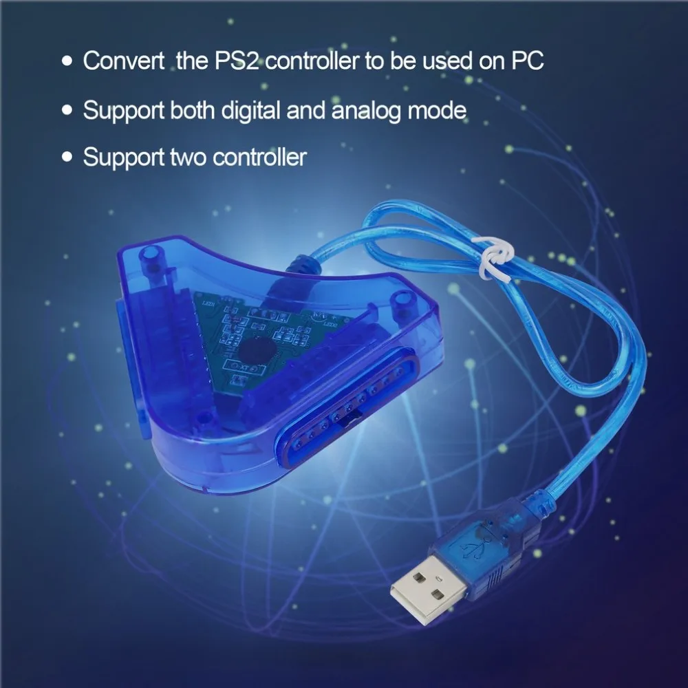 Джойстик USB двойной плеер конвертер Кабель-адаптер для PS2 геймпад двойной Playstation 2 PC USB игровой контроллер с CD драйверами