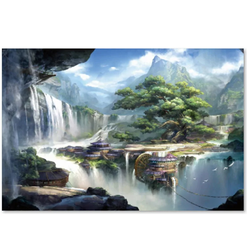 

1000 Pieces Puzzle for Children Seaside Castle Forest Tower Educational Toys Puzzle Game DIY Jigsaw Puzzle Adult Puzzles Gift