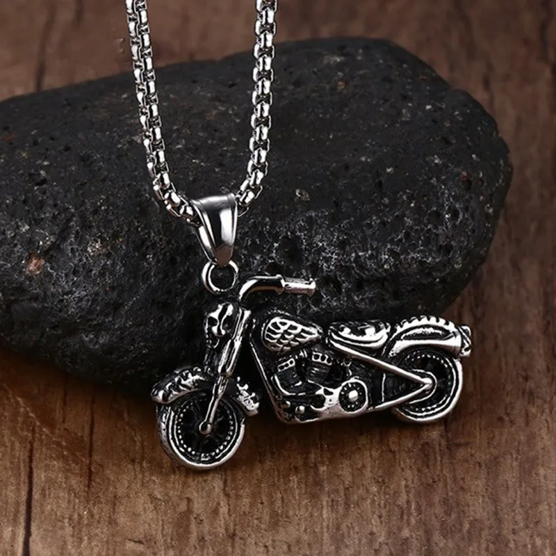 Modyle Man Vintage Gothic Ghost Rider Pendants Stainless Steel Motorcycle motor bike Pendant Necklace | Украшения и аксессуары