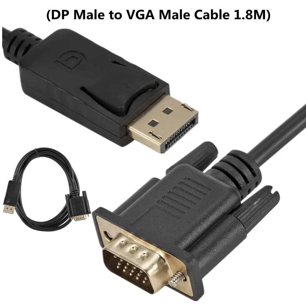 DP To VGA Adapter Cable DisplayPort Display Port Male To Female Converter For PC Computer Laptop HDTV Monitor Projector displayport to vga adapter cable