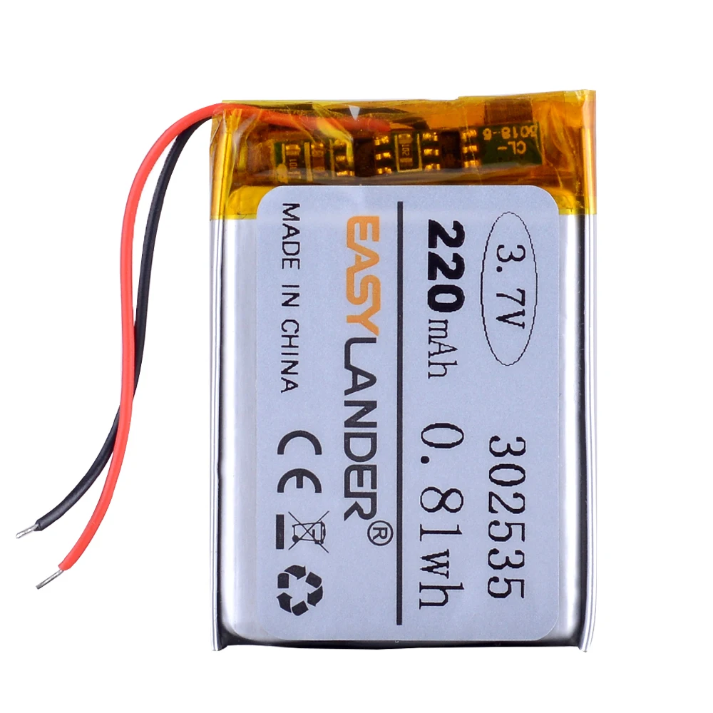 302535 3.7V 220mAh Rechargeable li Polymer Li ion Battery For toys smart  watch mp3 mp4 bluetooth earphone speaker DVR GPS PDA|Rechargeable  Batteries| - AliExpress