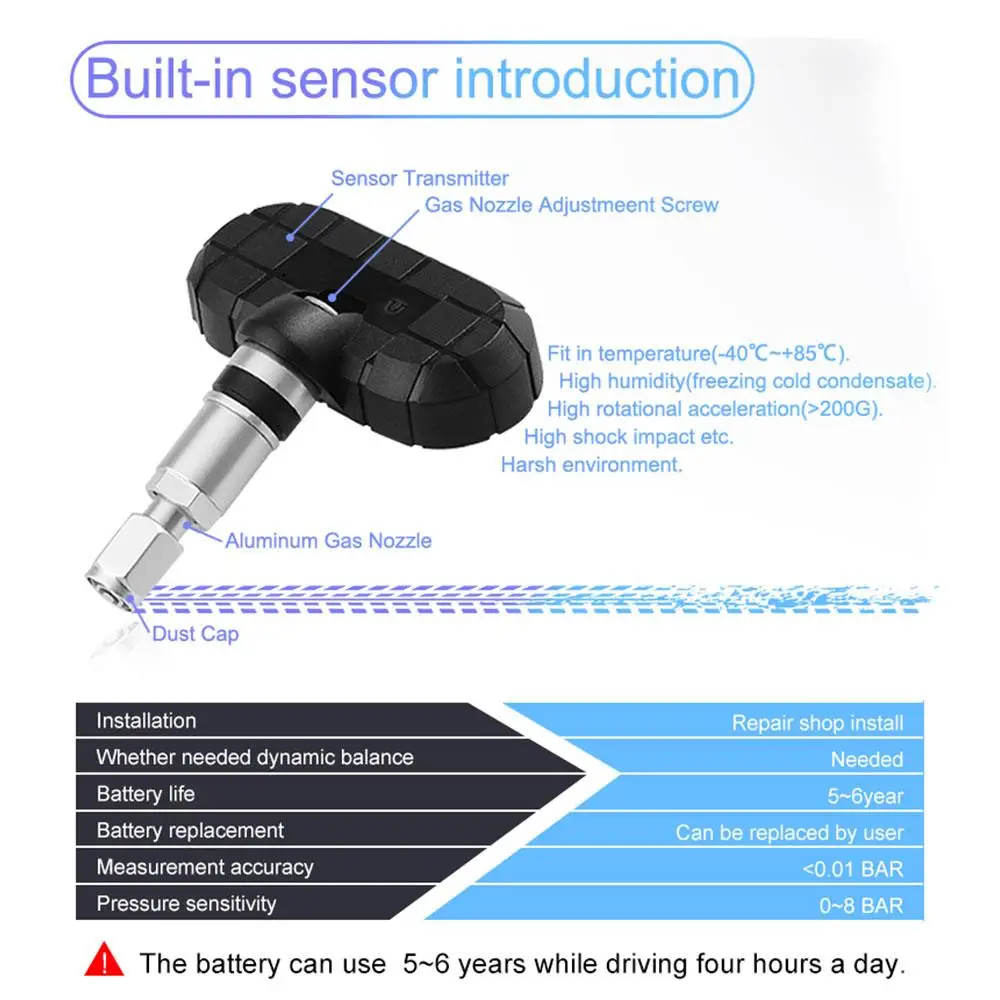 Аварийный датчик давления в шинах TPMS 4 шт. Автомобильный датчик USB контроль давления в шинах цветной ЖК-экран